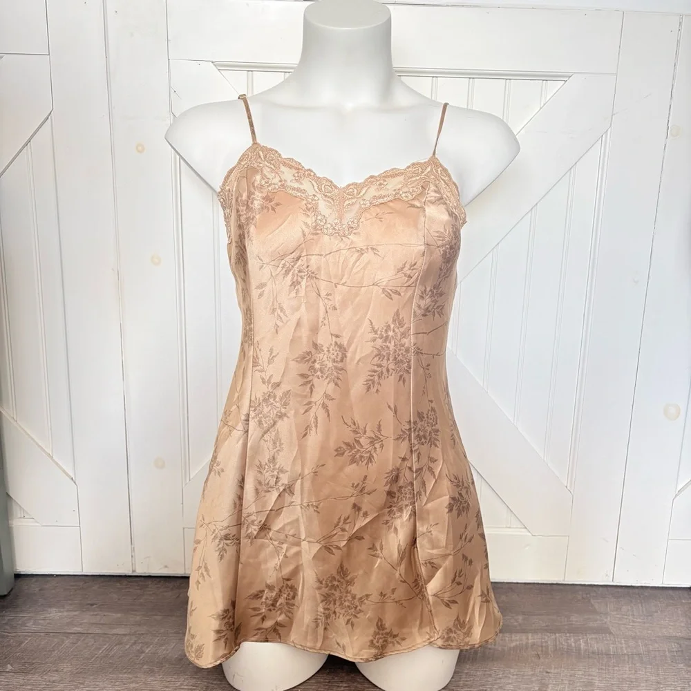 Victoria’s Secret Gold Satin Slip – Small | Boudoir Glam 90s Supermodel Lingerie - Picture 2 of 9